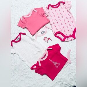 Pink and White Baby Onesies Set